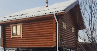 Баня из оцилиндрованного бревна под ключ в Кандалакше - от 136032 рублей